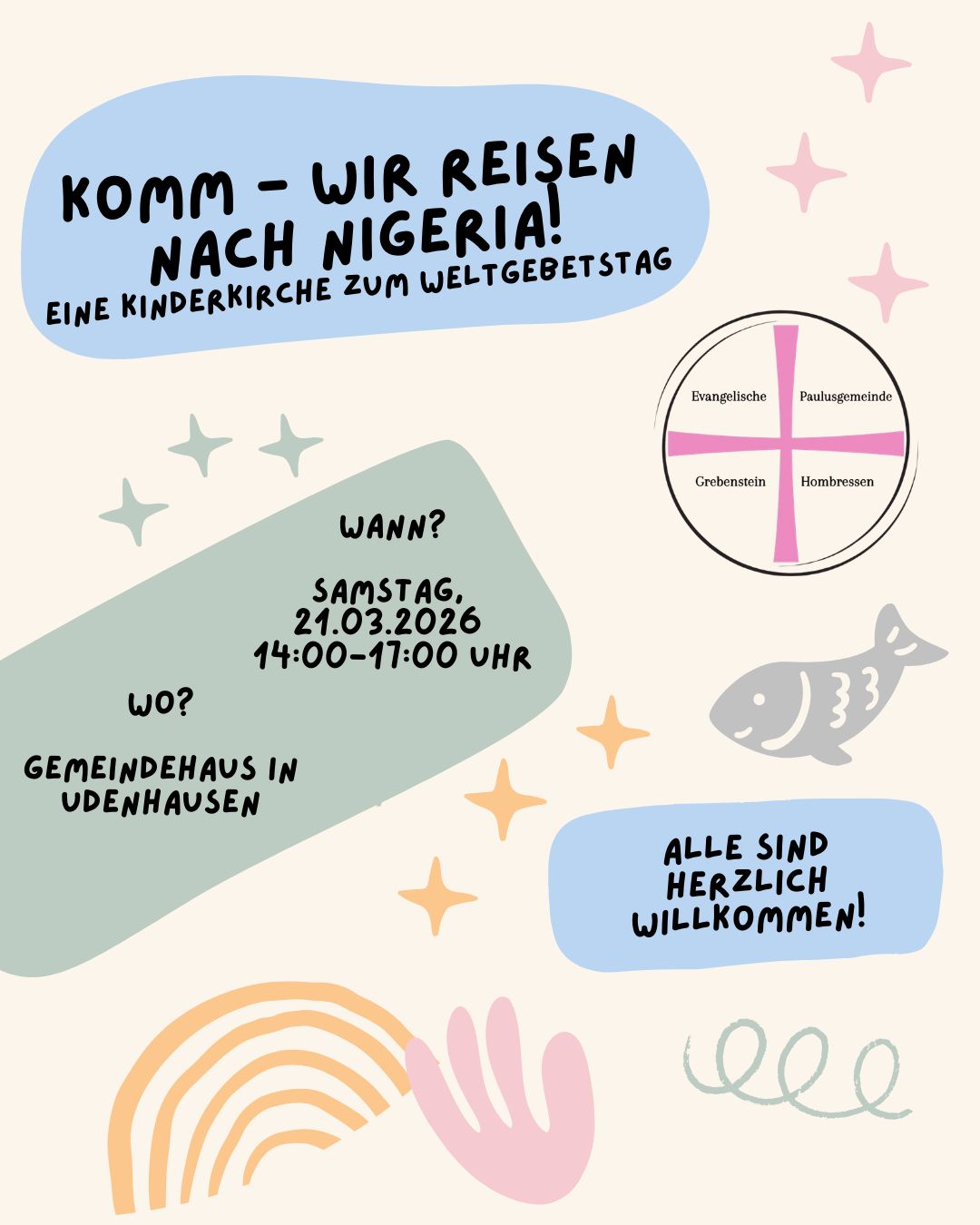 Kinderkirche zum Weltgebetstag – 21.03.26