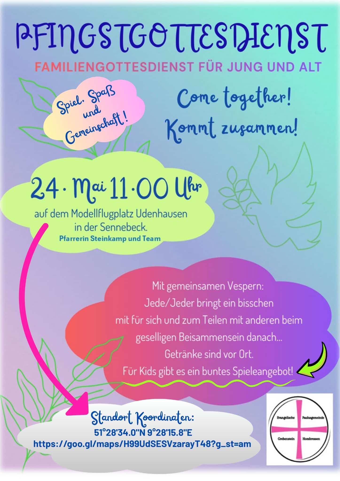Come together Gottesdienst – Pfingstsonntag