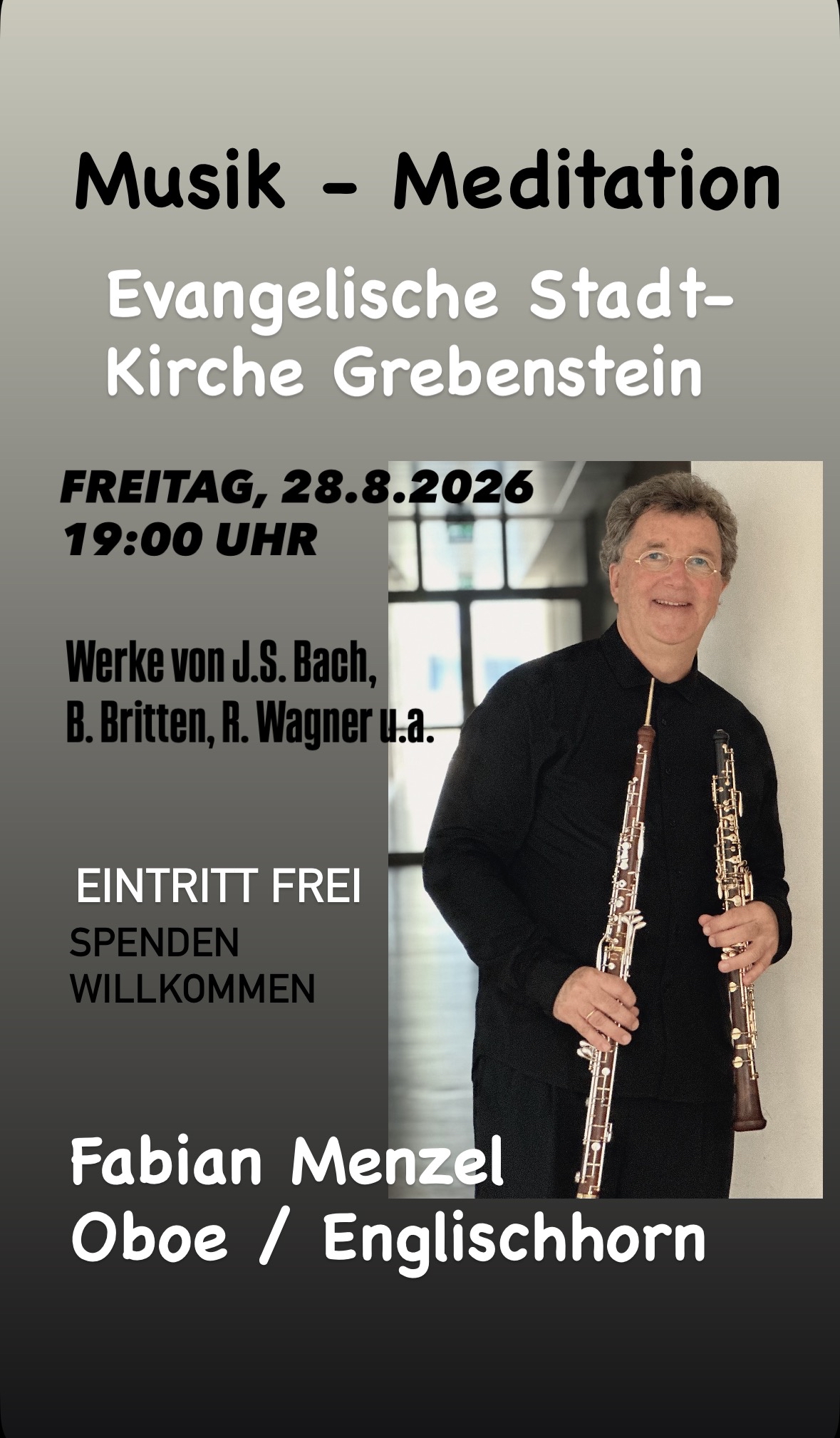 Musik-Meditation 28.08. 19 Uhr Stadtkirche Grebenstein