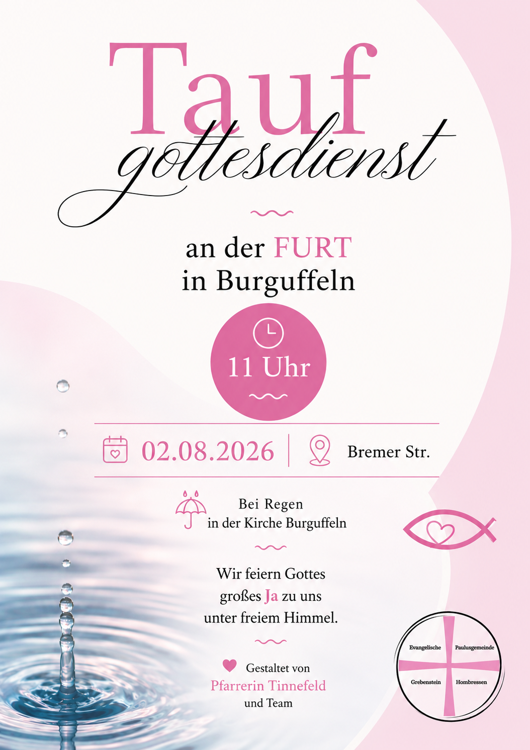Taufgottesdienst in Burguffeln – 02.08.26 11 Uhr