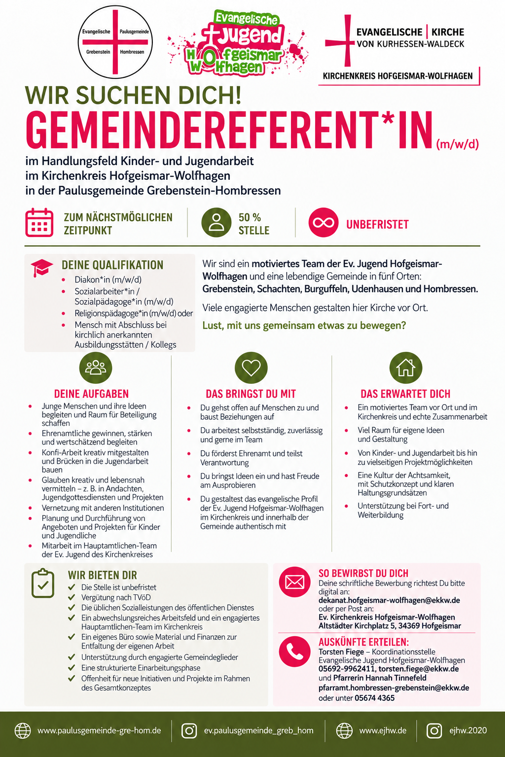 Stelle frei – wir suchen eine neue Gemeindereferent*in