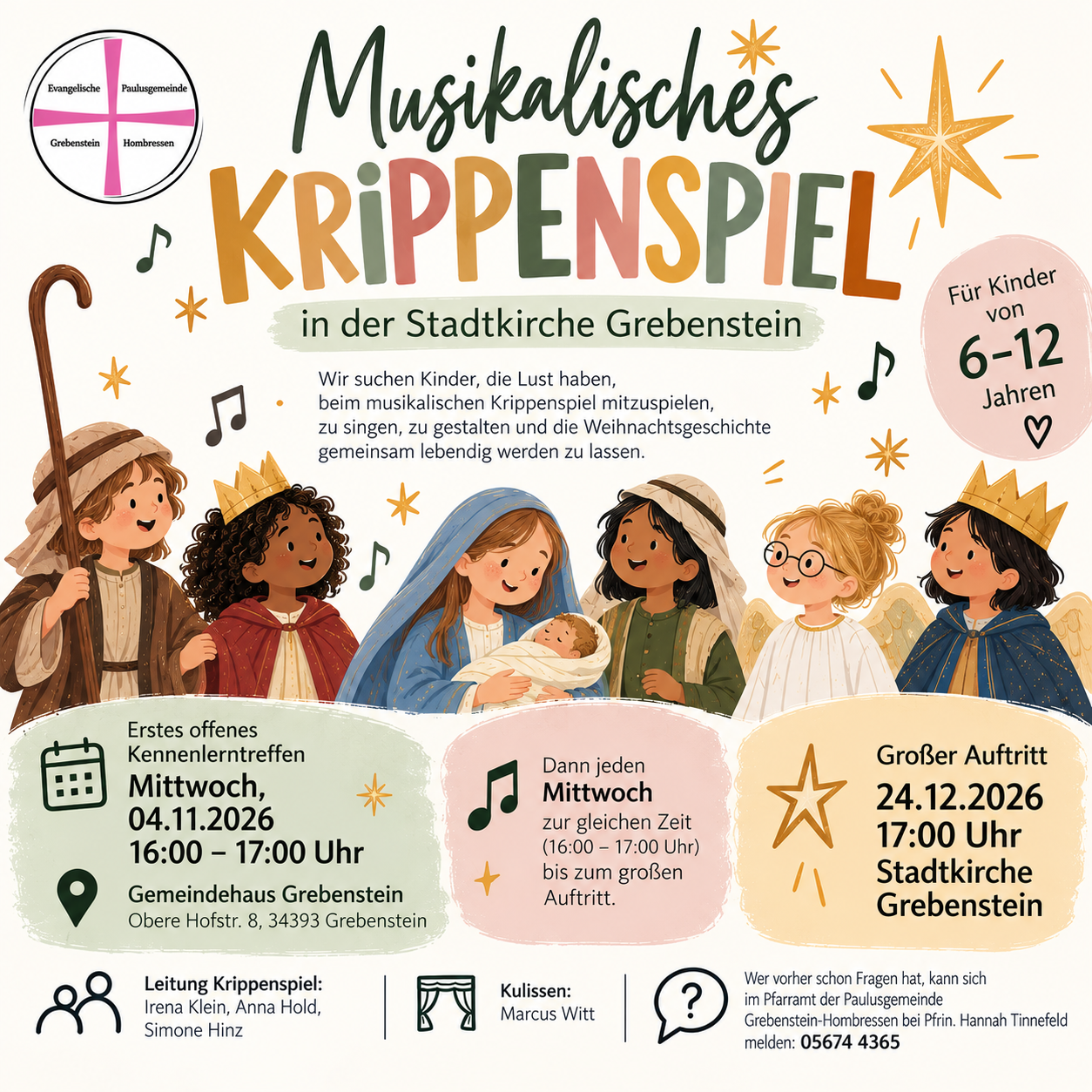 Musikalisches Krippenspiel 2026 – Stadtkirche Grebenstein